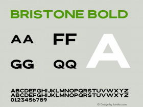 Bristone Bold Version 1.00;March 12, 2020;FontCreator 11.5.0.2427 32-bit Font Sample