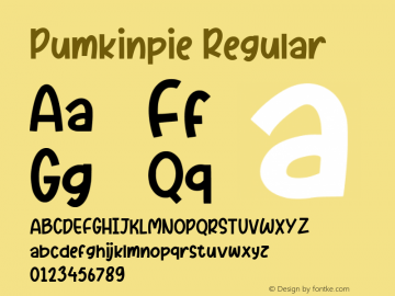 Pumkinpie Version 1.00;June 15, 2020;FontCreator 11.5.0.2430 64-bit Font Sample