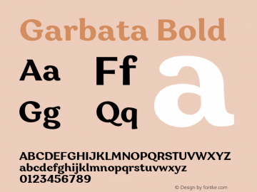 Garbata Bold Version 1.000;hotconv 1.0.109;makeotfexe 2.5.65596 Font Sample