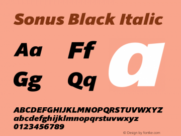 Sonus-BlackItalic Version 0.00 Font Sample