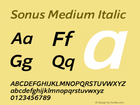 Sonus-MediumItalic Version 001.001 Font Sample