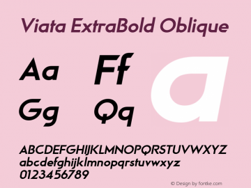 Viata-ExtraBoldOblique Version 1.000 | wf-rip DC20160410图片样张