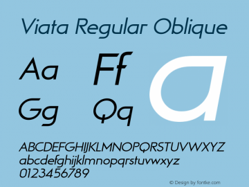 Viata-RegularOblique Version 1.000 | wf-rip DC20160410 Font Sample