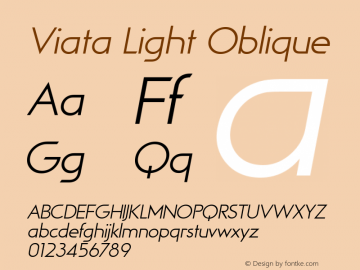 Viata-LightOblique Version 1.000 | wf-rip DC20160410 Font Sample