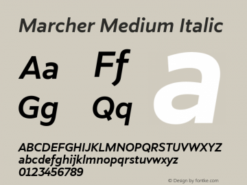 Marcher-MediumItalic Version 1.000 | wf-rip DC20180910 Font Sample