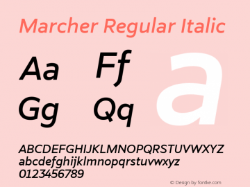 Marcher-RegularItalic Version 1.000 | wf-rip DC20180910图片样张