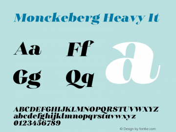 Monckeberg Heavy It Version 1.000;PS 001.000;hotconv 1.0.88;makeotf.lib2.5.64775图片样张