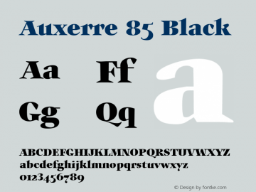 Auxerre 85 Black Version 1.015 Font Sample
