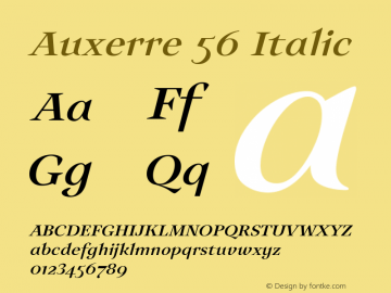Auxerre-Italic Version 1.005 Font Sample