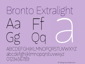 Bronto Extralight Version 1.001;PS 001.001;hotconv 1.0.70;makeotf.lib2.5.58329 Font Sample