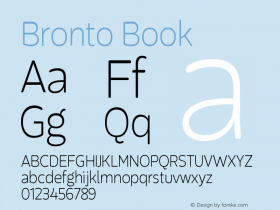 Bronto Book Version 1.001;PS 001.001;hotconv 1.0.70;makeotf.lib2.5.58329 Font Sample