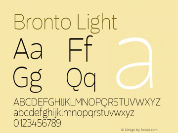 Bronto Light Version 1.001;PS 001.001;hotconv 1.0.70;makeotf.lib2.5.58329图片样张