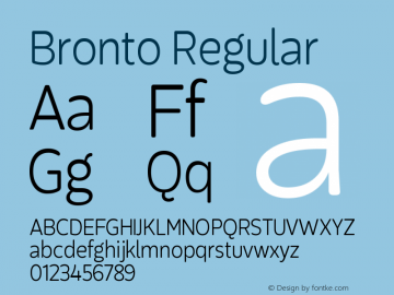 Bronto Version 1.001;PS 001.001;hotconv 1.0.70;makeotf.lib2.5.58329 Font Sample