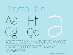 Bronto Thin Version 1.001;PS 001.001;hotconv 1.0.70;makeotf.lib2.5.58329 Font Sample