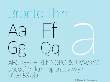 Bronto Thin Version 1.001;PS 001.001;hotconv 1.0.70;makeotf.lib2.5.58329图片样张