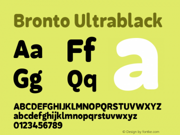 Bronto Ultrablack Version 1.001;PS 001.001;hotconv 1.0.70;makeotf.lib2.5.58329 Font Sample