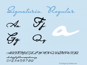 Signaturia Regular Version 1.012;Fontself Maker 3.5.1图片样张