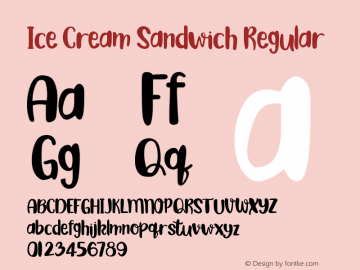 Ice Cream Sandwich Version 1.004;Fontself Maker 3.5.1 Font Sample