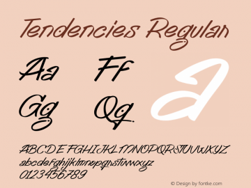 Tendencies Version 0.00;June 16, 2020;FontCreator 11.5.0.2427 64-bit Font Sample