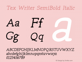 Tex Writer SemiBold Italic Version 1.000图片样张