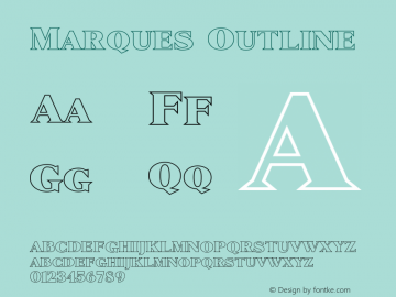 Marques-Outline 1.000 Font Sample