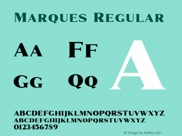 Marques Regular 1.000 Font Sample