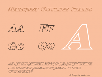 Marques-OutlineItalic 1.000 Font Sample