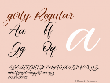 girly Version 1.00;June 16, 2020;FontCreator 13.0.0.2643 64-bit Font Sample