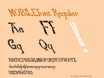 MOBILEfont Regular Altsys Fontographer 3.5  4/4/01图片样张