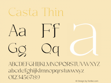 Casta-Thin Version 1.000 Font Sample