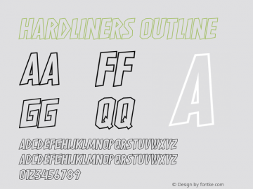 HARDLINERS Outline Version 0.00;June 11, 2020;FontCreator 11.5.0.2427 64-bit图片样张