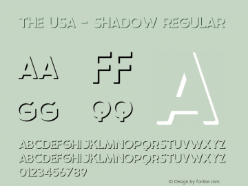 The USA - Shadow Regular Version 1.000 Font Sample