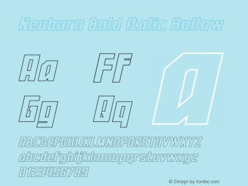 Neuborn Bold Italic Hollow Version 0.00;June 18, 2020;FontCreator 11.5.0.2427 64-bit Font Sample