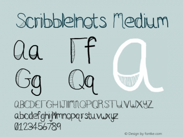 ScribbleKnots Medium Version 001.000 Font Sample