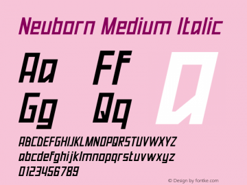 Neuborn Medium Italic Version 0.00;June 18, 2020;FontCreator 11.5.0.2427 64-bit Font Sample