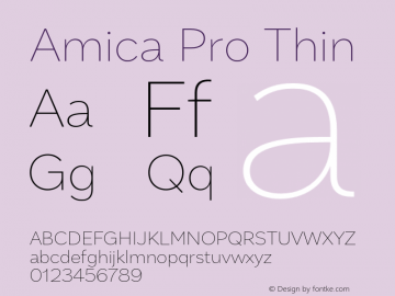 AmicaPro-Thin 1.000 Font Sample