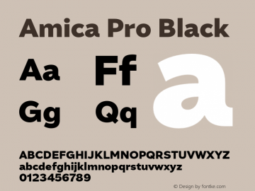 AmicaPro-Black 1.000 Font Sample