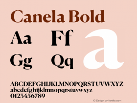 Canela-Bold Version 1.1 2016 Font Sample