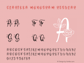 Clarissa Monogram Version 1.00;June 21, 2020;FontCreator 12.0.0.2567 32-bit Font Sample