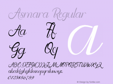 Asmara Version 1.00;June 19, 2020;FontCreator 11.5.0.2427 64-bit图片样张