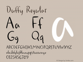 Duffy Version 1.000 Font Sample