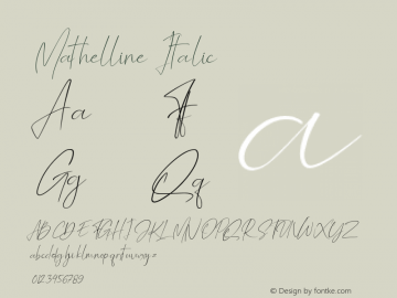 Mathelline Italic Version 1.00;April 15, 2019;FontCreator 11.5.0.2430 64-bit Font Sample