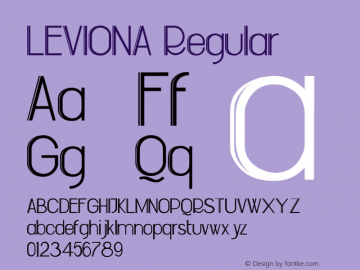 LEVIONA Version 1.00;February 24, 2020;FontCreator 11.5.0.2427 32-bit图片样张