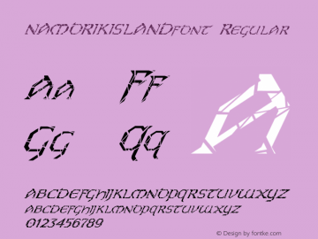 NAMORIKISLANDfont Regular Altsys Fontographer 3.5  4/4/01 Font Sample