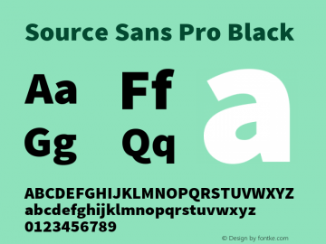 Source Sans Pro Black Regular Version 1.050;PS Version 1.000;hotconv 1.0.70;makeotf.lib2.5.5900 Font Sample