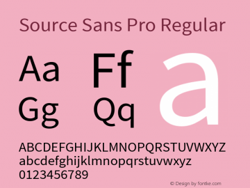 Source Sans Pro Regular Version 1.050;PS Version 1.000;hotconv 1.0.70;makeotf.lib2.5.5900图片样张