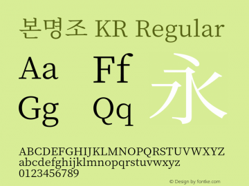 본명조 KR 图片样张