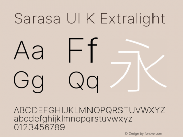 Sarasa UI K Extralight Version 0.12.3; ttfautohint (v1.8.3) Font Sample