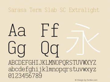 Sarasa Term Slab SC Extralight  Font Sample