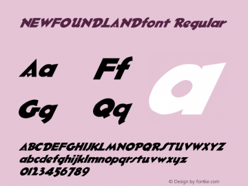NEWFOUNDLANDfont Regular Altsys Fontographer 3.5  4/4/01图片样张